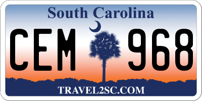 SC license plate CEM968
