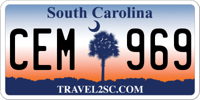 SC license plate CEM969