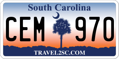 SC license plate CEM970