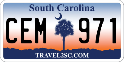 SC license plate CEM971