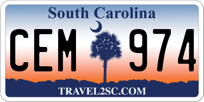 SC license plate CEM974