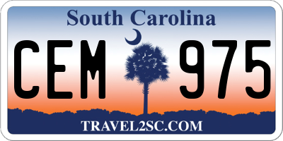 SC license plate CEM975