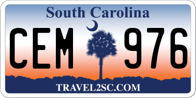 SC license plate CEM976