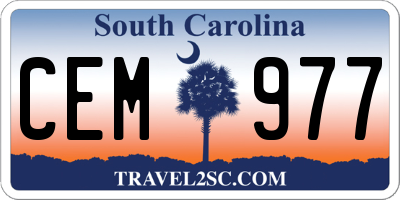 SC license plate CEM977
