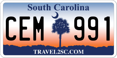 SC license plate CEM991