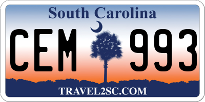 SC license plate CEM993
