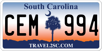 SC license plate CEM994