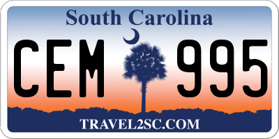 SC license plate CEM995