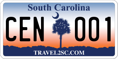 SC license plate CEN001