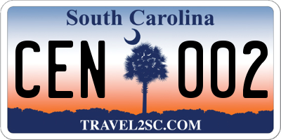 SC license plate CEN002