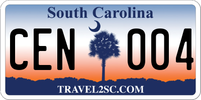 SC license plate CEN004
