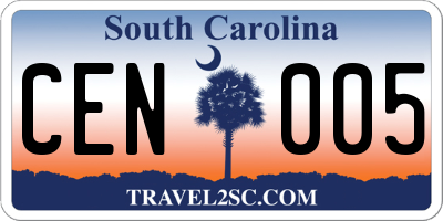 SC license plate CEN005