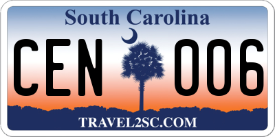 SC license plate CEN006
