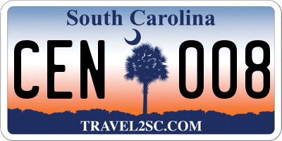 SC license plate CEN008
