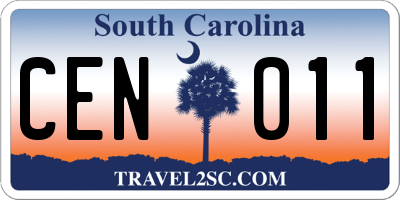 SC license plate CEN011