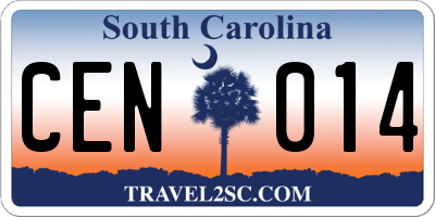 SC license plate CEN014