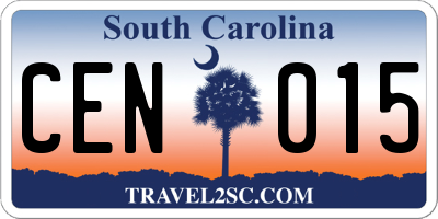 SC license plate CEN015