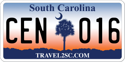 SC license plate CEN016