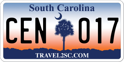 SC license plate CEN017