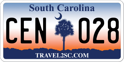 SC license plate CEN028