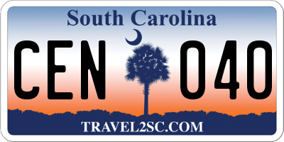 SC license plate CEN040