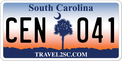 SC license plate CEN041