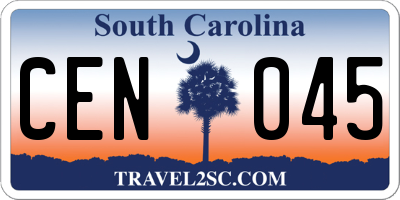 SC license plate CEN045