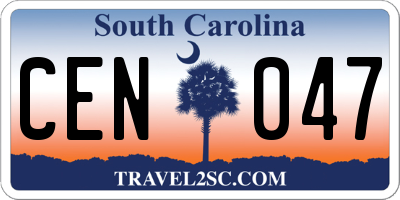 SC license plate CEN047