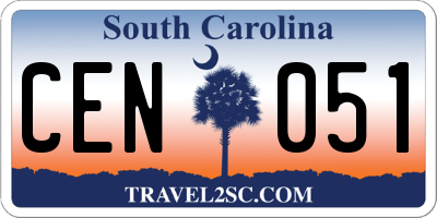SC license plate CEN051