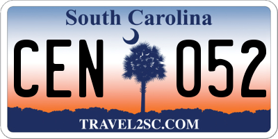 SC license plate CEN052