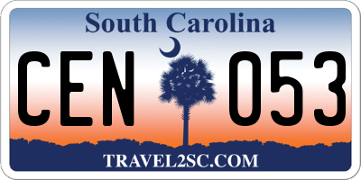 SC license plate CEN053