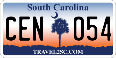 SC license plate CEN054