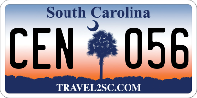 SC license plate CEN056