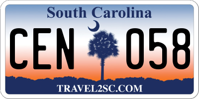 SC license plate CEN058
