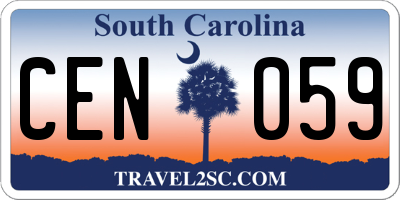 SC license plate CEN059