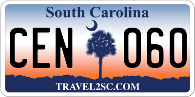 SC license plate CEN060