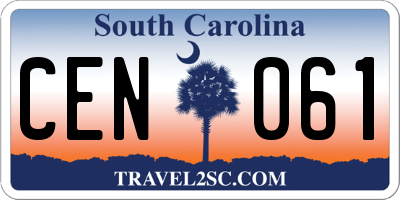 SC license plate CEN061
