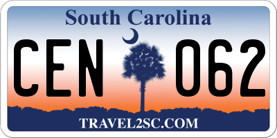 SC license plate CEN062