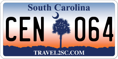 SC license plate CEN064