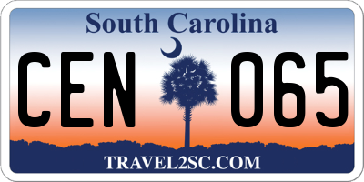 SC license plate CEN065