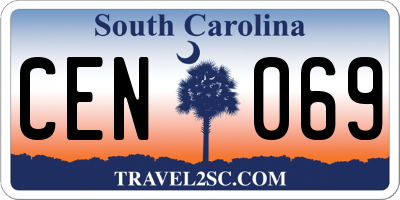 SC license plate CEN069