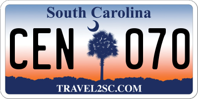 SC license plate CEN070