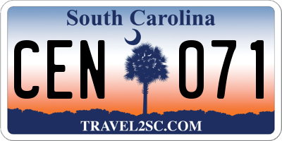 SC license plate CEN071