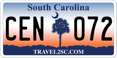 SC license plate CEN072