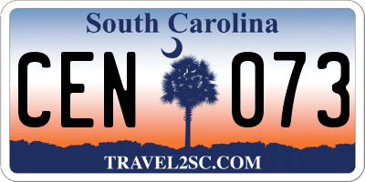 SC license plate CEN073
