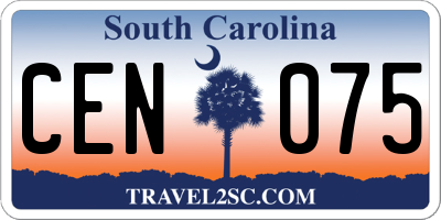 SC license plate CEN075