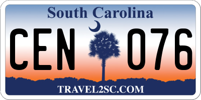 SC license plate CEN076