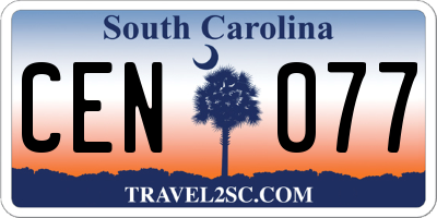 SC license plate CEN077