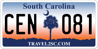 SC license plate CEN081