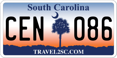 SC license plate CEN086